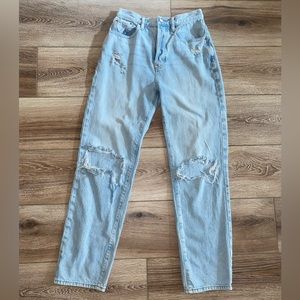 PacSun, 26, Blue, Dad Jean, Ripped, Jeans, Button Fly